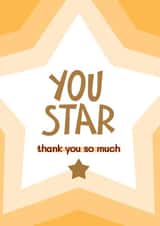 Classic Thank You Card - You Star - Gold Star created by Bev O'Connor || @oconnordesign