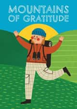 Cute Thank You Card - Hiker - Mountains of Gratitude created by AbiGoLucky