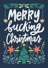 Funny Christmas Card - Merry Fucking Christmas - Typography created by Happy Introvert