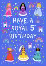 Cute 5th Birthday Card - For Her - Princesses created by Pear Tree Press
