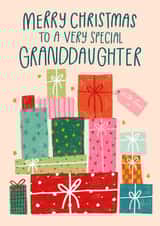 Cute Christmas Card - For Granddaughter - Presents created by katie illustrated