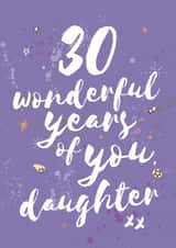 Classic Birthday Card - 30th Birthday - For Daughter created by Bow & Bell