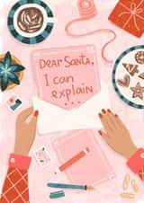 Funny Christmas Card - Letter to Santa - Dear Santa I Can Explain created by Another Please