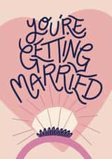 Modern Engagement Card - Ring - You're Getting Married created by Christine Cuddihy Illustration