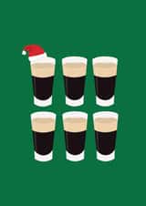 Fun Christmas Card - Baby Guinness Shots - Irish created by DBD Designs