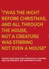 Funny Christmas card for organised mum, dad, sibling xmas card created by Thoughtfully Made UK