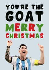 Football Christmas Card - Lionel Messi - GOAT created by Pink Peach Cards