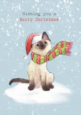 Cute Christmas Card - Merry Christmas - Cat In A Scarf created by Paper Shed Design