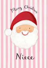 Cute Christmas Card - For Niece - Santa created by Love Lucy Illustration