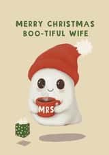 Cute Christmas Card - For Wife - Ghost created by Giddy Kipper
