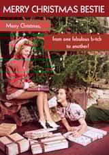 Friend Christmas Funny Card - Retro - From one fabulous b*tch to another created by Quitting Hollywood
