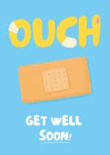 Cute Get Well Card - Ouch - Plaster created by Sian Moore Illustration
