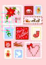 Cute Christmas Card - Stamps - Festive Illustrations created by HUTCH London