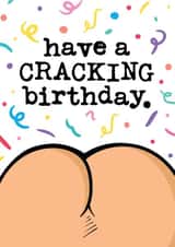 Cheeky Birthday Card - Bum - Have A Cracking Birthday created by Mrs Best Paper Co.