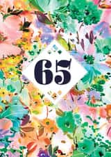 Pretty Birthday Card - 65th - Watercolour Florals created by Rebecca Prinn