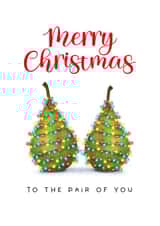 To Both of You - Merry Christmas To The Pair Of You - Pears Pun created by badgerbee design