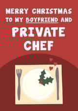 Funny Christmas Card - For Boyfriend - Private Chef created by Card and Cake
