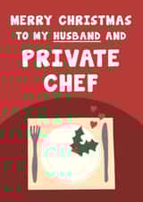 Funny Christmas Card - For Husband - Private Chef created by Card and Cake