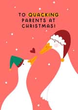Cute Christmas Card - For Parents - Ducks created by Joanne Hawker