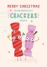 Cute Christmas Card - To An Absolutely Crackers Couple - Crackers created by Jess Moorhouse