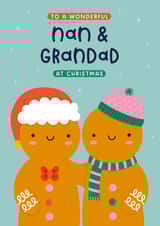 Cute Christmas Card - For Nan and Grandad - Gingerbread created by Joanne Hawker
