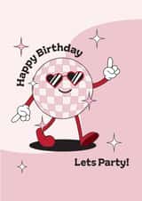 Groovy Birthday card for fun friends - Lets Party! created by Little Prints By Emma