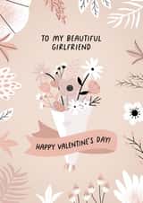 Pretty Valentine’s Day Card - For Girlfriend - Flowers created by Evie Garnett Designs
