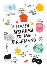 Cute Birthday Card - For Girlfriend - Romantic created by Twisted Haggis