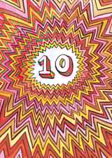 Classic 10th Birthday Card - Colourful Zigzags created by Jelly Armchair