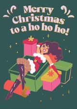 Funny Sassy Christmas Card - Cute - Merry Christmas to a ho ho ho Sexy Card created by Quitting Hollywood