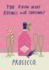 Funny Christmas Card - Prosecco created by Alice Mole Illustration