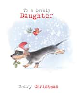 Cute Christmas Card - For Daughter - Dachshund created by Paper Shed Design