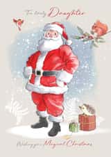 Cute Christmas Card - For Daughter - Santa With Woodland Animals created by Paper Shed Design