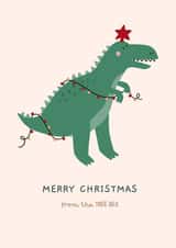 Cute Christmas Card - Dinosaur Pun - Tree Rex created by iAmAnimated
