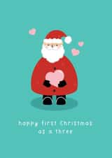 Cute Christmas Card - For New Parents - First Christmas As A Three created by Jessica Rachel Sharp