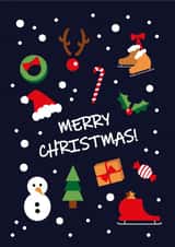 Cute Christmas Card - Festive Illustrations - Snow created by Roger Bear Designs