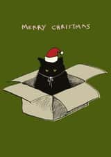 Cute Christmas Card - Cat - Gift Box created by Poet and Painter