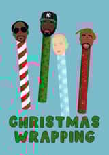 Funny Christmas Card - Gangster Wrapping - Rappers created by Pink Peach Cards