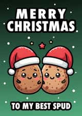 Funny best friend 'To My Best Spud' Christmas Card created by Hint of Sarcasm