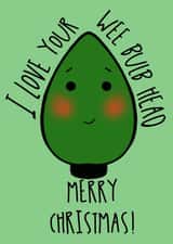 Christmas card for the bald man in your life created by Lauren Clark