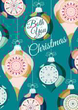 Classic Christmas Card - Baubles - To Both Of You created by Gellie Design