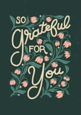 Pretty Thank You Card - So Grateful - Vintage Florals created by Liz Kohler Brown