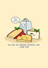 Funny Christmas card - Cheesiest Christmas Card - Cheese Puns created by Rosalie Perl