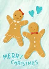 Cute Christmas Card - Gingerbread - Biscuits created by Sian Moore Illustration