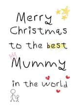 Cute Handwritten Christmas Card For Mummy - For Mum - From Kids - From Baby created by Delicate Point of View