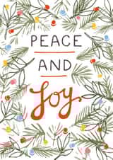 Classic Christmas Card - Peace And Joy - Festive Foliage created by @VickyYorkeDesigns