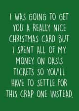 Funny Christmas Card - Oasis Reunion - Crap Card created by Pack a Punch Designs