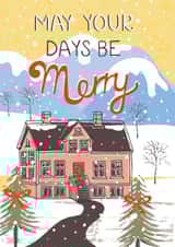 Classic Christmas Card - Winters Scene - Snowy House created by @VickyYorkeDesigns