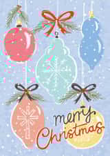 Classic Christmas Card - Vintage Baubles created by @VickyYorkeDesigns