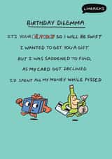 Funny Birthday Card - Limerick - Poem created by Paperlink and Meraki Greeting Cards